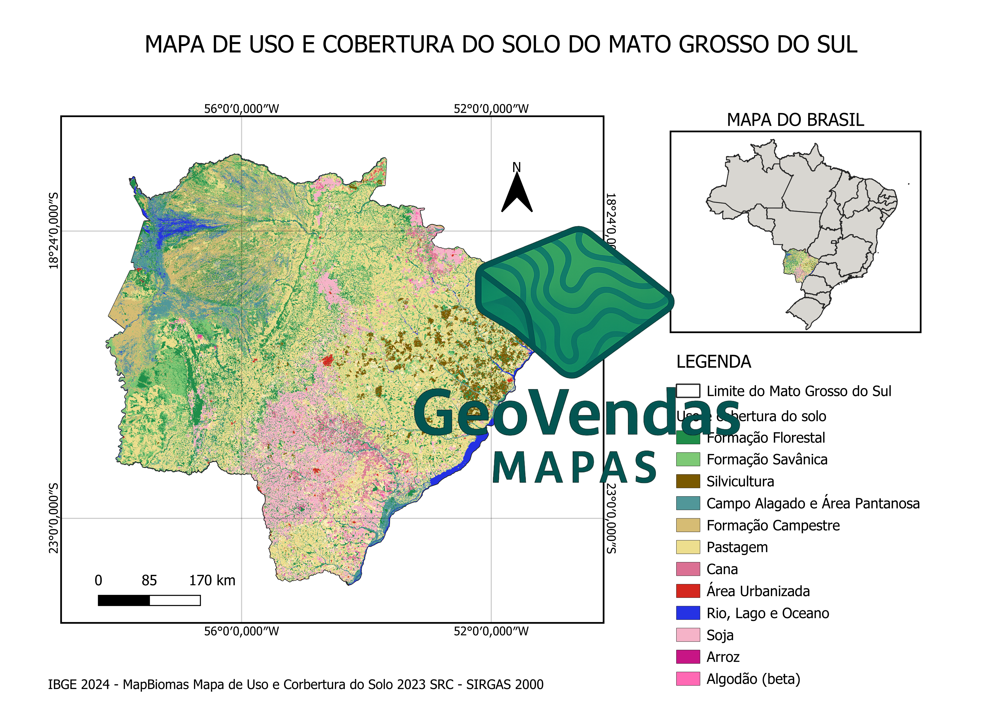 Mapa de Uso e Cobertura do Solo do Mato Grosso do Sul